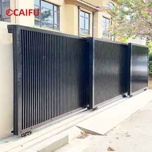 Porte coulissante <span class=keywords><strong>sectionnelle</strong></span> en aluminium moderne haut de gamme abordable en gros pour jardin villa cour extérieure - Product Image 2
