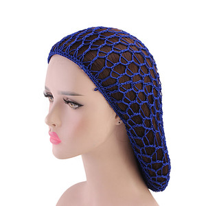 Bonnet en maille de rayonne et polyester pour femme, <span class=keywords><strong>filet</strong></span> à <span class=keywords><strong>cheveux</strong></span> en crochet, snood, couvre-<span class=keywords><strong>cheveux</strong></span> de <span class=keywords><strong>nuit</strong></span>, turban, accessoires pour <span class=keywords><strong>cheveux</strong></span> - Product Image 3