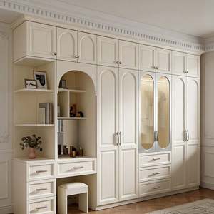 Armoire-penderie BALOM sur mesure, design moderne européen de luxe, en bois blanc, mobilier de chambre à coucher, combinaison gain de place - Product Image 2