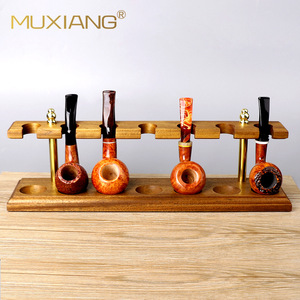 MUXIANG Walnut Wood <b>Pipe</b> <b>Stand</b> 7 Position Solid Wood <b>Pipe</b> Holder Display Rack For Smoking <b>Pipes</b> - Product Image 2