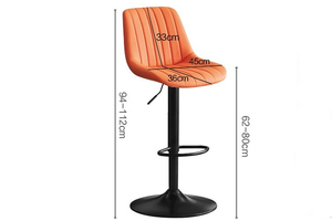 Tabourets de bar modernes réglables en hauteur, confortables, pivotants à 360 degrés, en <span class=keywords><strong>cuir</strong></span> - Product Image 3