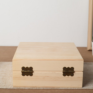 Boîte en bois rectangulaire multi-compartiments pour huiles essentielles, avec couvercle rabattable, organiseur de rangement pour bureau, thé, bijoux et articles ménagers - Product Image 4