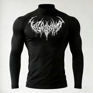 Haut de compression à col montant pour hommes, idéal pour le BJJ, le MMA, le <span class=keywords><strong>surf</strong></span>, la gym, les activités sportives et l'entraînement en arts martiaux - Product Image 2