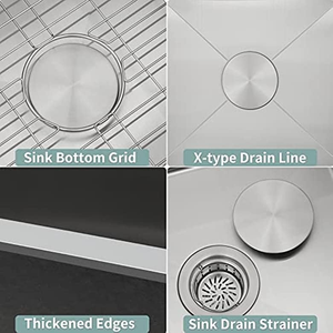 Lavello da cucina di piccole <span class=keywords><strong>dimensioni</strong></span> in acciaio inox quadrato sopra il bancone lavelli con foro personalizzato lavelli da cucina per uso domestico - Product Image 2