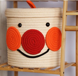 2022 popolare cesto di stoccaggio intrecciato cesto in corda di cotone con immagini dei cartoni animati cesto della biancheria - Product Image 6