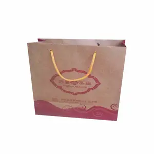 Customize Design Kraft Fancy Shopping Paper Bag Printing Gift Custom Craft Item Time Industrial Surface Packaging Bag For Tea