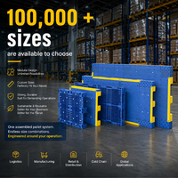 Paleta de Plástico Personalizable de 3 Niveles con Cubierta Abierta, 1850*1100mm, HDPE Reciclado, Paletas Modulares Resistentes para Manejo de Materiales