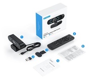 EMEET SmartCam C60E 4K Çift Kameralı UHD 4K USB Web Kamerası Otomatik Odaklama 11x Hibrit Yakınlaştırma 3 Renkli RGB Işıklar Süper Hızlı PDAF Otomatik Odaklama