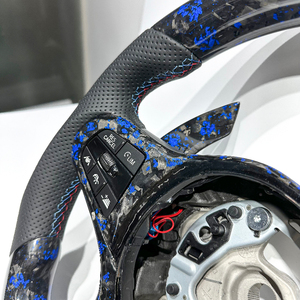 Volante Sportivo in Fibra di Carbonio Forgiata Blu per BMW Serie G <span class=keywords><strong>G20</strong></span> G38 G87 <span class=keywords><strong>G30</strong></span> con Paddle in Fibra di Carbonio Forgiata Blu per BMW <span class=keywords><strong>G20</strong></span> - Product Image 5