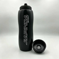 Bouteille d'eau de sport 1000 ml à large ouverture, sans BPA, en PP, anti-fuite, avec couvercle noir, pour la gym, vente en gros, directement de l'usine