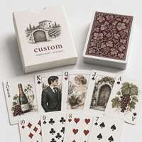 Cartes à jouer personnalisées Rioja Winery, aquarelle, portrait de couple, jeu de poker, cadeau souvenir, service tout-en-un