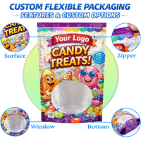 Sachets Mylar personnalisés pour pop-corn 3,5g, lot de trois pochettes avec fermeture éclair, emballage stand-up pour snacks croustillants et beurrés