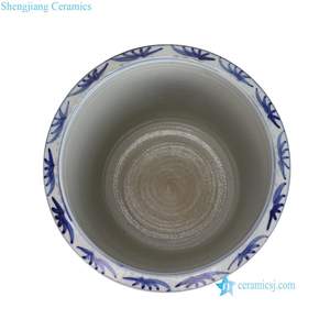 RZPI117-A / RZPI118-A Jingdezhen bleu et blanc motif d'écailles de poisson Pot de fleur en céramique jardinière de jardin - Product Image 4