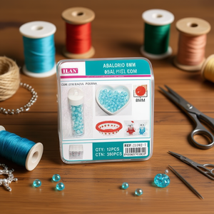 Perline Ilan Abalorio 8mm Blu per Creazione di Gioielli e Artigianato, 12 Pezzi - Product Image 3