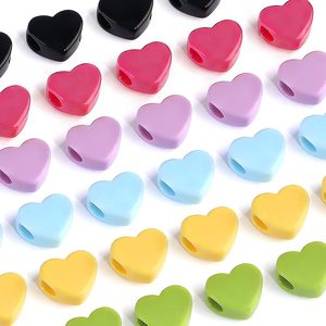 Perline a Cuore in Acrilico Colorate Assortite per Creazione di Gioielli, Perline Distanziatrici Colorate per Portachiavi e Lavori Artigianali Fai-da-Te - Product Image 1