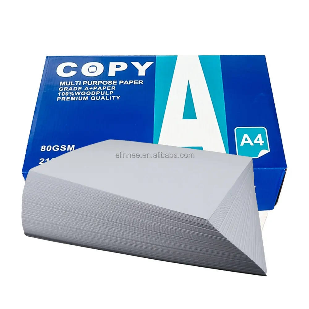 Белая офисная копировальная бумага 70GSM/80GSM с пользовательской печатной упаковкой A4