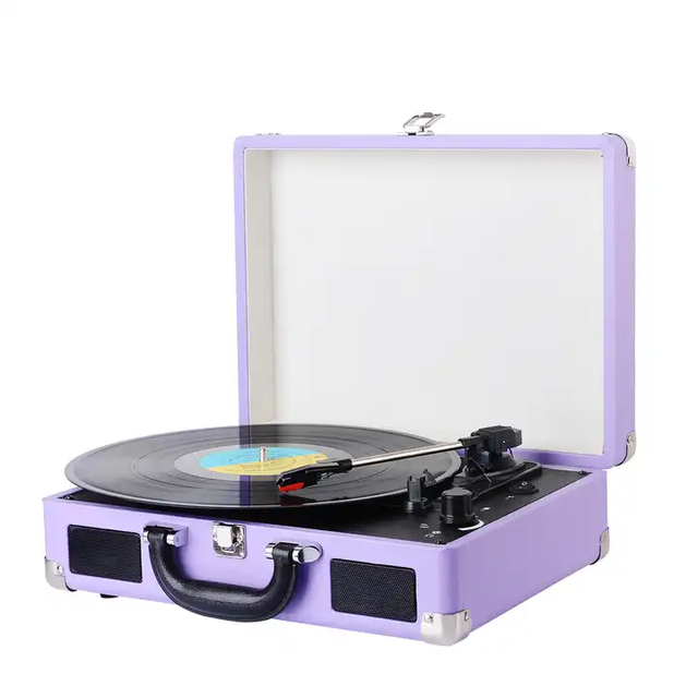 WanLing New Custom Vinyl Record Player 3 Speed Belt Drive Gramophone Portable Suitcase Turntable MDF Wooden Leather USB DJ
