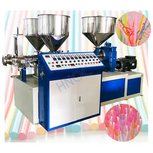 Hnoc Pla Biologisch Afbreekbaar Sap Drink Stro Extrusie Bocht Telling Productielijn Plastic Stropijp Maken Machine