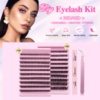 Extensions de cils DIY en bouquets pour un look naturel, volume léger, réutilisables et légères pour adolescentes et femmes