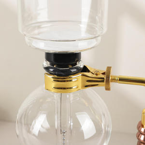 Cafetière à siphon moderne minimaliste en verre borosilicate avec brûleur à alcool pour usage domestique sans filtre - Product Image 4