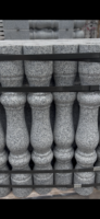 Balustrade en granit G603 de qualité supérieure, balustres et poteaux sculptés à la main avec embout sphérique pour rampe d'escalier et main courante