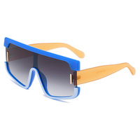 Lunettes de soleil polarisées unisexes populaires à grande monture, monture PC surdimensionnée, verres UV400, couleurs blanc, bleu, camel