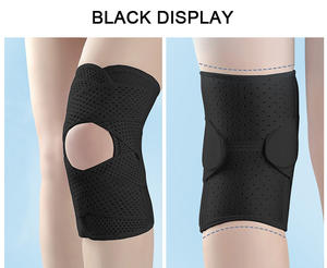 Ginocchiera sportiva a compressione ginocchiera regolabile ortopedica elastica bianca nera - Product Image 6