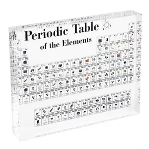 Customized Acrylic Chemical Periodic Table of Elements Paperweight Acrylic Chemical Periodic Table of Elements Display Block