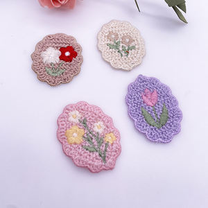 แผ่นผ้าโพลีเอสเตอร์ลายดอกไม้ทรงรีสำหรับงานประดิษฐ์ปะติดกระเป๋าและตกแต่งเสื้อผ้าสัตว์เลี้ยงสำหรับใช้รองเท้า - Product Image 5