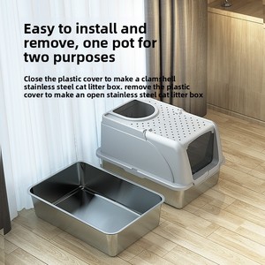 Lettiera <span class=keywords><strong>per</strong></span> <span class=keywords><strong>Gatti</strong></span> Chiusa con Coperchio, Facile da Pulire, Anti-Odore, in Plastica, Grande, con Cassetto Estraibile - Product Image 4