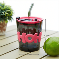 Taza de Café Portátil Moderna de Vidrio de 450 ml con Pajita Reutilizable, Apta para Alimentos, Diseño Navideño Unisex para Viajes al Aire Libre