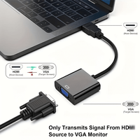 Adaptateur de câble Taipuxi 20 cm noir 1080p HDTV mâle vers VGA femelle, convertisseur HD vers VGA pour moniteur projecteur