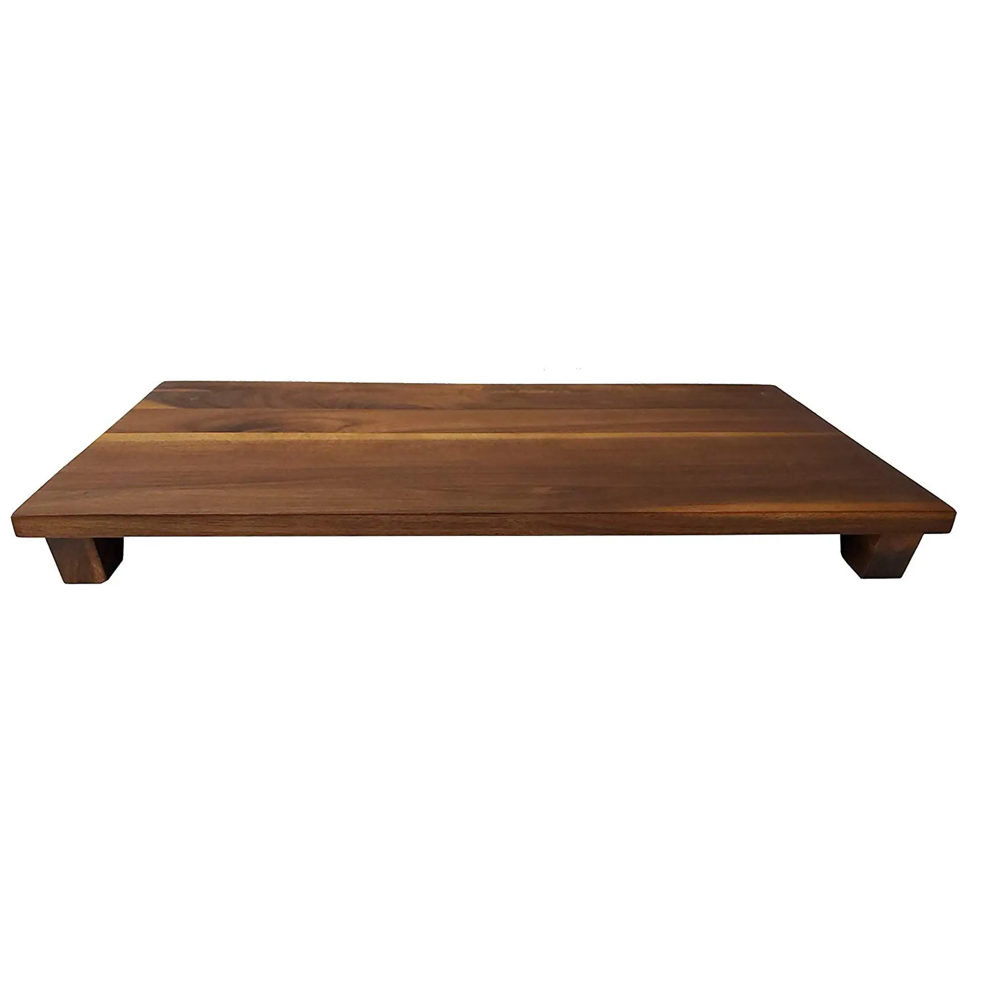 Acacia Wood Footed Serving Tray Wood Serving Board On Stand Rectangular Footed Wood Cutting Chopping Board Platter Tray