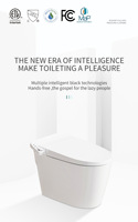 WC intelligent en céramique moderne avec chauffage de siège automatique, chasse d'eau par siphon, siphon en S, équipement sanitaire intelligent