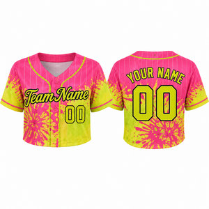 Women's Baseball Lifestyle <b>Crop</b> Jersey Custom Name Number Summer Graphic <b>Top</b> Wholesale - Product Image 2