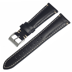 Correas de reloj de cuero liso, pulsera de cuero encerado de 20mm y 22mm, Estilo Vintage italiano - Product Image 3