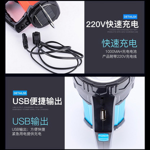 Solar Powered <b>Flashlight</b> 12W LED <b>Rechargeable</b> Camping Light With Dimmer Function - Product Image 5