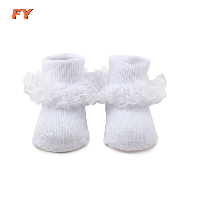 FY-N597 white baby cotton organic plain white baby socks