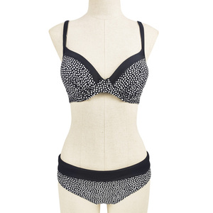 <span class=keywords><strong>Maillot</strong></span> <span class=keywords><strong>de</strong></span> <span class=keywords><strong>bain</strong></span> <span class=keywords><strong>de</strong></span> plage personnalisé à pois blancs pour femmes, ensemble bikini deux pièces avec haut à nœud papillon et <span class=keywords><strong>bas</strong></span> triangle, bretelles réglables - Product Image 3