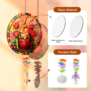 Colgante de Cristal de Colores con Diseño Art Deco de Conejo Adorable, Estilo Alicia en el País de las Maravillas, con Gancho, Atrapasueños, Superventas - Product Image 5