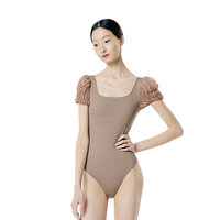 Justaucorps de ballet à manches bouffantes pour femme adulte Baiwu, série Misty Veil, tenue de danse à manches courtes 126142044