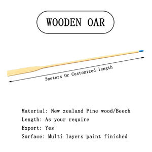 Pagaies en <span class=keywords><strong>bois</strong></span> de pin de Nouvelle-Zélande pour bateaux de dragon, canots et bateaux de sauvetage, avec poignée ergonomique, en gros - Product Image 2