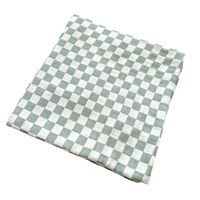 Couverture personnalisée en gros, super douce, pour bébé, ensemble de couvertures d'emmaillotage en bambou à carreaux de jade, style boutique