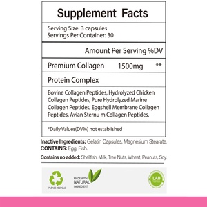 Zoey <strong>Multi</strong> <strong>Collagen</strong> Peptides Capsules Hydrolyzed Pure Protein Powder <strong>Supplement</strong> Support for Hair Growth Skin &amp; Nails Anti-Aging - Product Image 4