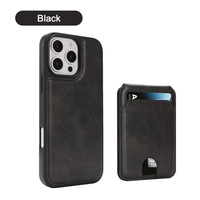 Étui de téléphone magnétique en cuir végétalien élégant pour Samsung et iPhone, protection intégrale antichoc anti-chute, porte-cartes