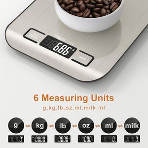Báscula Digital de Cocina de Acero Inoxidable, Resistente al Agua, con Tapa, Funciona con Batería, 5 kg/1 g, Plateada/Dorada, Multi-Unitaria, CE, Venta al Por Mayor - Product Image 2