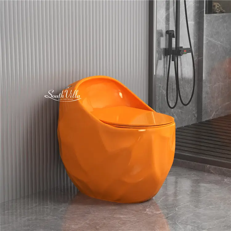 Neuankömmling Sanitär ware Farbe Eierform Toilette Wc Orange Farbe Toiletten schüssel Badezimmer Einteilige Keramik toilette