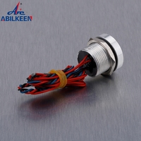 Ip68 interrupteur tactile capacitif étanche 16mm métal momentané rainure tête 1NO12v anneau lumière LED bouton poussoir interrupteur piézo-électrique