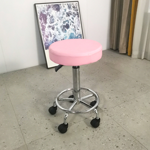 <strong>Pink</strong> Round Rolling Saloon Stool Height Adjustable Swivel <strong>Salon</strong> Stool for <strong>Beauty</strong> <strong>Salon</strong> - Product Image 3