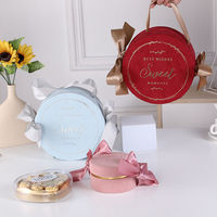 Boîte à bonbons ronde en chocolat avec logo personnalisé ODM OEM, conception gratuite, boîte estampée à chaud avec poignée